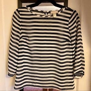 Loft • Striped Chiffon Blouse